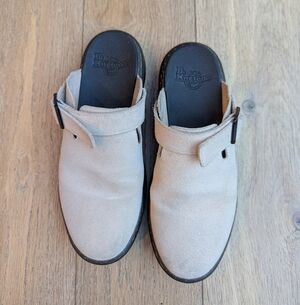 Dr. Martens Women's Light Tan Suede Slip-Ons